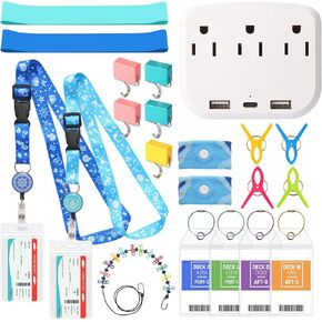 Carnival Cruise Ship Essentials 2025 Must Haves Packing List Kit,Cruise Luggage Tags,Magnetic Hooks,Lanyard for Ship Cards,Power Strip,Towel Bands,Nausea Wrist Bands Cruise Accessories All Cruise Line