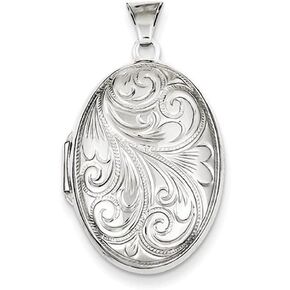 PicturesOnGold.com Sterling Silver Oval Picture Locket in Sterling Silver - 3/4 x 1 Inch - Includes 18 inch Chain