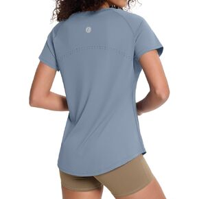 Loovoo Workout Tops for Women Loose Fit Breathable Activewear Cool Quick Dry Gym Athletic Tee Top