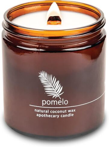 Hemlock Park Clackling Wood Wick Candle المصنوع يدويًا بشمع جوز الهند الطبيعي (8 أونصة ، بالو سانتو) in Kuwait