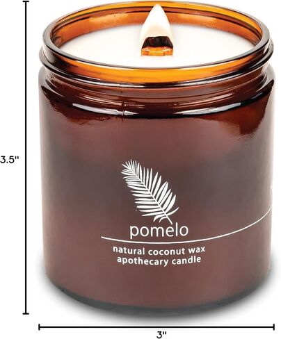 Hemlock Park Clackling Wood Wick Candle المصنوع يدويًا بشمع جوز الهند الطبيعي (8 أونصة ، بالو سانتو) in Kuwait