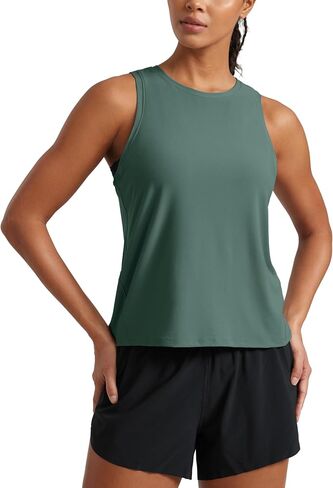 CRZ YOGA Cloudweight Crew Neck Workout Tanks Lightweight Athletic Gym Tops for Women Soft Basic Running Sleeveless Shirts in Saudi Arabia