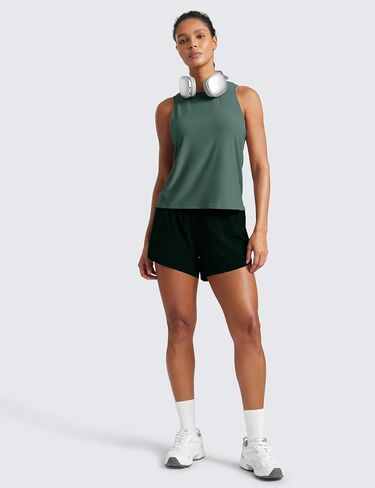 CRZ YOGA Cloudweight Crew Neck Workout Tanks Lightweight Athletic Gym Tops for Women Soft Basic Running Sleeveless Shirts in Saudi Arabia