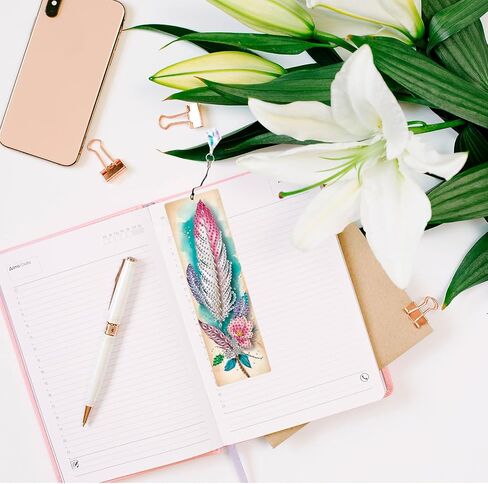 Diamond Art Bookmarks 4pcs: Acrylic Diamond Painting Bookmarks Kits for Women - Spring Flower Butterfly DIY Diamond Dotz Bookmarks - Adults Small Craft Book Marks Kit Beginner in Saudi Arabia