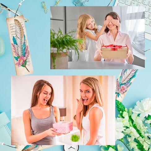 Diamond Art Bookmarks 4pcs: Acrylic Diamond Painting Bookmarks Kits for Women - Spring Flower Butterfly DIY Diamond Dotz Bookmarks - Adults Small Craft Book Marks Kit Beginner in Saudi Arabia