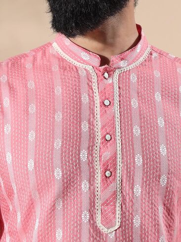 Filori Studio - Men Jacquard Woven Design with Lace الذي يوضح Kurta Long Kurta (Kurta فقط) in Kuwait