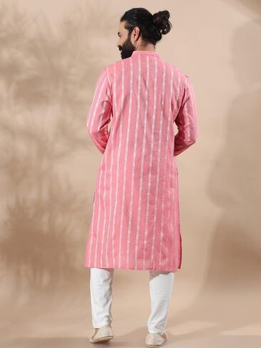 Filori Studio - Men Jacquard Woven Design with Lace الذي يوضح Kurta Long Kurta (Kurta فقط) in Kuwait