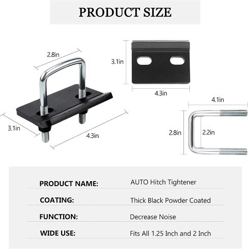 مثبتات Cenipar Hitch Trainener المضادة للبطولة ل 1.25 "و 2" عوائق تستخدم في مقطورة الصلب الثقيلة ، المشبك Trighter العيوب القضاء على عدم استقرار هزاز (1 حزمة) in Saudi Arabia