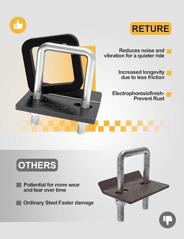 RETRUE Anti Rattle Hitch Clamp 2" and 1.25", Hitch Stabilizer for Trailer Accessories, Anti Rattle Tightener Reduce Movement on Ball Mount Tray Cargo Carrier Bike Rack , 1 pcs, Black in Kuwait