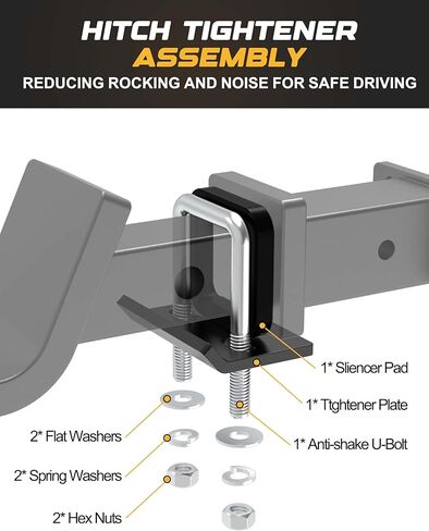 RETRUE Anti Rattle Hitch Clamp 2" and 1.25", Hitch Stabilizer for Trailer Accessories, Anti Rattle Tightener Reduce Movement on Ball Mount Tray Cargo Carrier Bike Rack , 1 pcs, Black in Kuwait