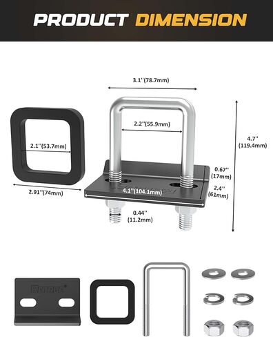RETRUE Anti Rattle Hitch Clamp 2" and 1.25", Hitch Stabilizer for Trailer Accessories, Anti Rattle Tightener Reduce Movement on Ball Mount Tray Cargo Carrier Bike Rack , 1 pcs, Black in Kuwait
