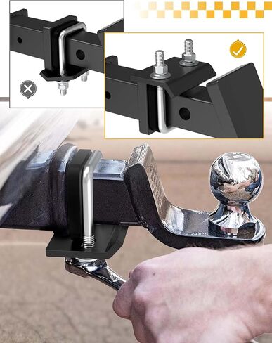 RETRUE Anti Rattle Hitch Clamp 2" and 1.25", Hitch Stabilizer for Trailer Accessories, Anti Rattle Tightener Reduce Movement on Ball Mount Tray Cargo Carrier Bike Rack , 1 pcs, Black in Kuwait