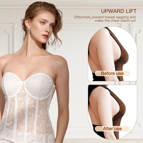 Zacca Sticky Bra for Women, Adhesive Bra Push Up Invisible Breast Lift Pads for Backless Strapless Wedding Dress in Saudi Arabia