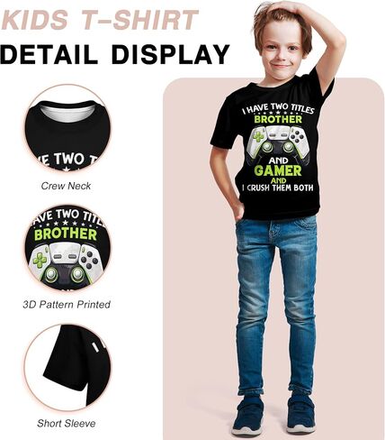 بويز فتيات القمصان الرسومية ثلاثية الأبعاد ، كول طواقم للجنسين. in Kuwait