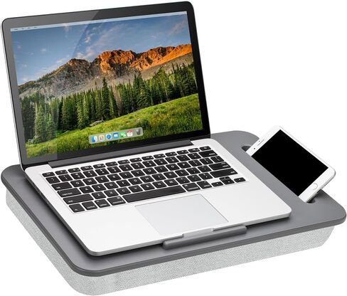LAPGEAR Sidekick Pro Lap Desk with Device Ledge, Anti-Slip Strip and Phone Holder - Fits up to 15.6 Inch Laptops - Black - Style No. 44718 in Saudi Arabia