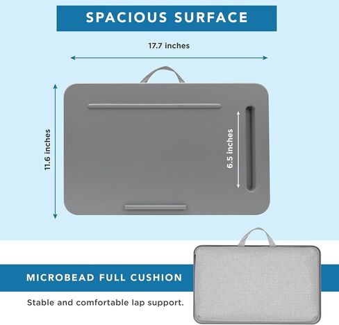 LAPGEAR Sidekick Pro Lap Desk with Device Ledge, Anti-Slip Strip and Phone Holder - Fits up to 15.6 Inch Laptops - Black - Style No. 44718 in Saudi Arabia