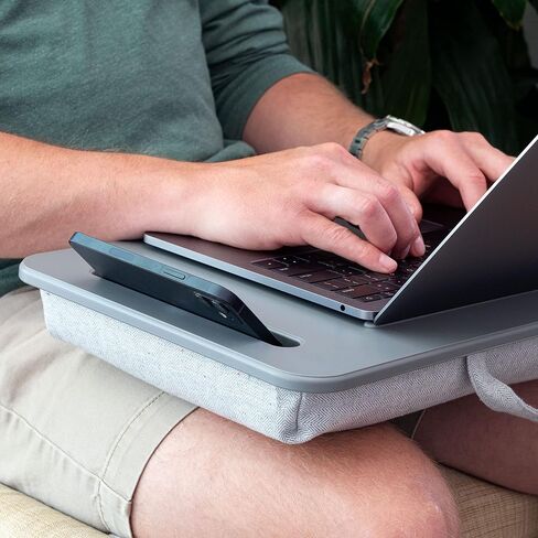 LAPGEAR Sidekick Pro Lap Desk with Device Ledge, Anti-Slip Strip and Phone Holder - Fits up to 15.6 Inch Laptops - Black - Style No. 44718 in Saudi Arabia