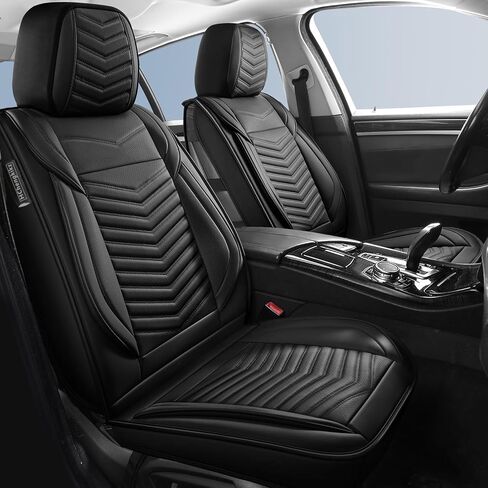 Car Seat Covers,Breathable and Waterproof Faux Leather Automotive Seat Covers for Cars,Universal Driver Seat Cover with Backrest for SUV Truck Sedan(Style1,2 PCS Front Seat,Beige) in Saudi Arabia