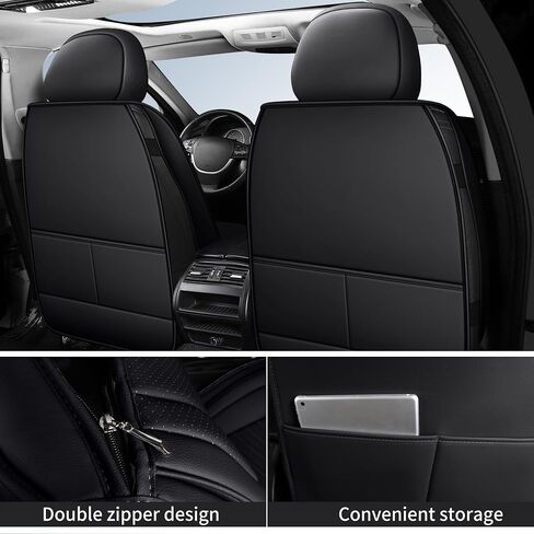 Car Seat Covers,Breathable and Waterproof Faux Leather Automotive Seat Covers for Cars,Universal Driver Seat Cover with Backrest for SUV Truck Sedan(Style1,2 PCS Front Seat,Beige) in Saudi Arabia