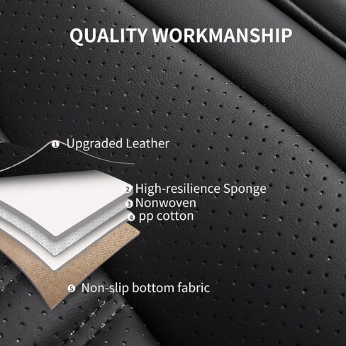 Car Seat Covers,Breathable and Waterproof Faux Leather Automotive Seat Covers for Cars,Universal Driver Seat Cover with Backrest for SUV Truck Sedan(Style1,2 PCS Front Seat,Beige) in Saudi Arabia