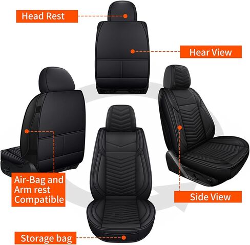 Car Seat Covers,Breathable and Waterproof Faux Leather Automotive Seat Covers for Cars,Universal Driver Seat Cover with Backrest for SUV Truck Sedan(Style1,2 PCS Front Seat,Beige) in Saudi Arabia