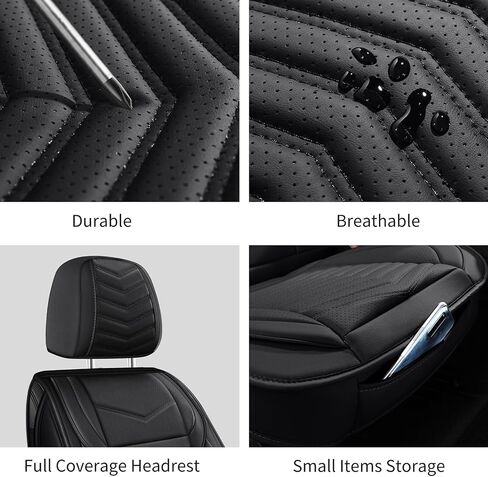 Car Seat Covers,Breathable and Waterproof Faux Leather Automotive Seat Covers for Cars,Universal Driver Seat Cover with Backrest for SUV Truck Sedan(Style1,2 PCS Front Seat,Beige) in Saudi Arabia