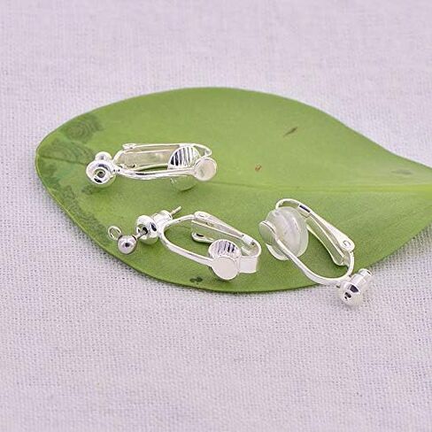 Earring Clip Backs Clip-on Earring Converter Components Findings with Post for None Pierced Ears Gold and Silver with Pads in Kuwait