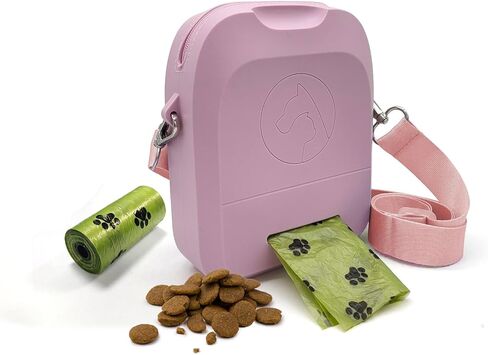 Silicone Dog Treat Pouch for Training with Dog Poop Bag Dispenser, Zipper Closure and Shoulder Strap Design,Dog Training Treat Bag, Puppy & Dog Training Walking in Saudi Arabia