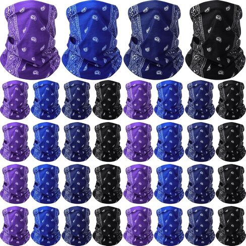 Cozypower 36 Pcs Paisley Bandanas Buffs Seamless Neck Gaiter Face Mask Headwear Balaclava for Men Women Wind UV in Saudi Arabia