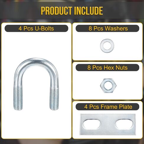 M10x27x54mm u bolts kit - 4set - مجموعة من الصلب الكربوني U -bolt مع المكسرات ، الغسالات ، لوحة الإطار - جيدة للأنابيب DN15 ، مقطورة ، السيارات ، قفل نابض الأوراق in Kuwait
