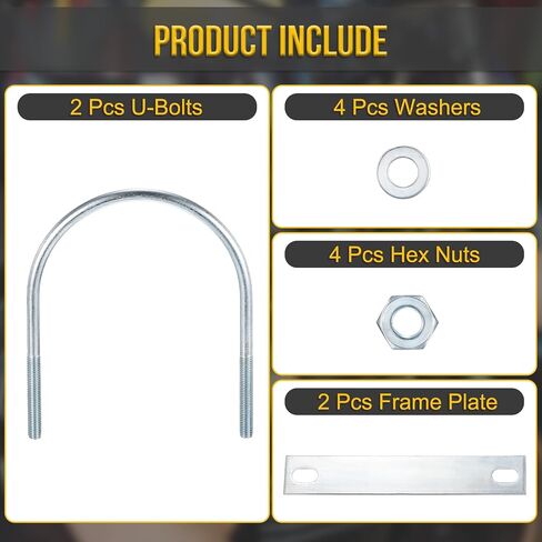 M10x27x54mm u bolts kit - 4set - مجموعة من الصلب الكربوني U -bolt مع المكسرات ، الغسالات ، لوحة الإطار - جيدة للأنابيب DN15 ، مقطورة ، السيارات ، قفل نابض الأوراق in Kuwait