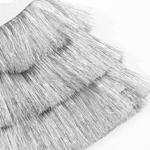 NOOMELFISH Girls Tinsel Fringe Skirt Sparkly Tassel Metallic Party Skirt (5-12 years) in Kuwait