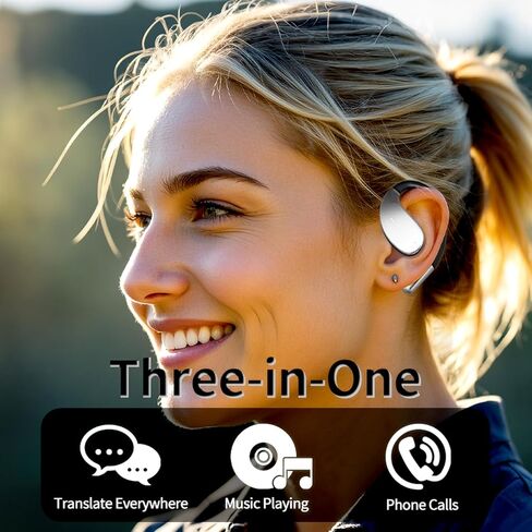 AI Language Translator Earbuds - 3-in-1 Real Time with 144 Languages & Accents Translation Device & Long Battery Life, Two-Way Simultaneous Translating，Ideal for Travel & Business, in Kuwait