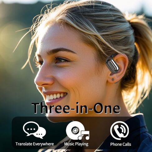 AI Language Translator Earbuds - 3-in-1 Real Time with 144 Languages & Accents Translation Device & Long Battery Life, Two-Way Simultaneous Translating，Ideal for Travel & Business, in Kuwait