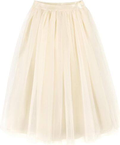 Noomlfish Kids Long Tutu Skirts Flower Girl Tulle Party Maxi Skirt (4-12 Years) in Saudi Arabia