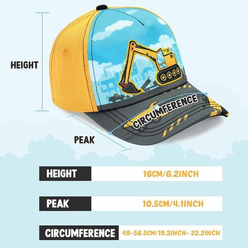 WAWSAM Kids Baseball Hat Toddler Boys Hat Toddler Trucker Hat Adjustable Snapback Cap for Boys 4-8 Years in Kuwait