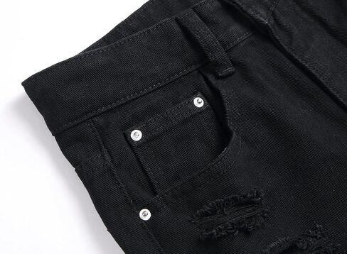 Boy's Ripped Jeans Stacked Destroyed Distressed Skinny Fit Fashion Comfy Denim Jeans Pants in Kuwait