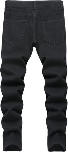 Boy's Ripped Jeans Stacked Destroyed Distressed Skinny Fit Fashion Comfy Denim Jeans Pants in Kuwait