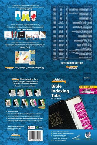 Tabbies Forest Forest Camo Bible Indexing Tabs ، Hounds & New Fratments ، 90 Tabs بما في ذلك 66 كتابًا ، 11 مرجعًا ، 6 شخصية ، 7 علامات تبويب للكتابة (58411) in Kuwait