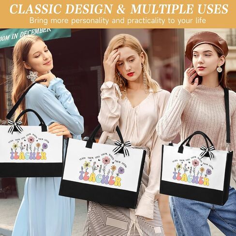 Teacher Appreciation Gifts, Best Teacher Gifts for Women, End of Year Teachers Gift from Student, Teachers Birthday Retirement Christmas Thank You Gift Baskets for Women, Canvas Tote Bag in Kuwait