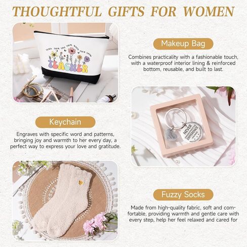 Teacher Appreciation Gifts, Best Teacher Gifts for Women, End of Year Teachers Gift from Student, Teachers Birthday Retirement Christmas Thank You Gift Baskets for Women, Canvas Tote Bag in Kuwait