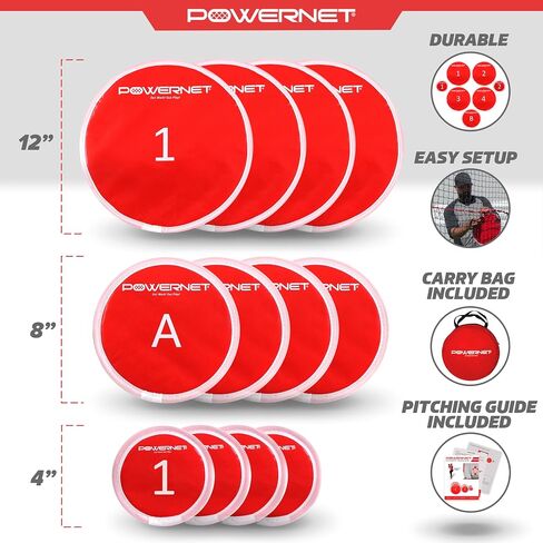 أهداف PowerNet German Marquez Pitch المثالية ومرفق منطقة الضرب لحزمة الشبكة 7x7 | مدرب البيسبول البيسبول | مجموعة أهداف بحجم 3 | زيادة دقة الموقع | مساعدات التدريب in Kuwait