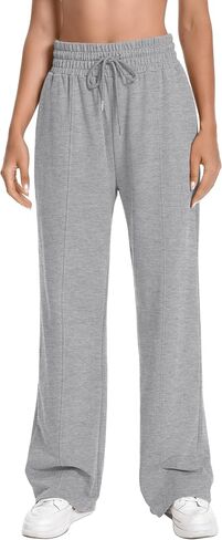 Sweatpants Women High Waist Straight Leg Womens Sweat Pants Pockets Drawstring Cotton Casual Pants in Saudi Arabia