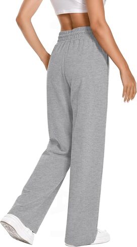 Sweatpants Women High Waist Straight Leg Womens Sweat Pants Pockets Drawstring Cotton Casual Pants in Saudi Arabia