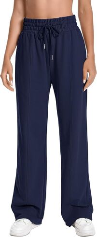 Sweatpants Women High Waist Straight Leg Womens Sweat Pants Pockets Drawstring Cotton Casual Pants in Saudi Arabia