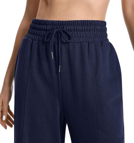 Sweatpants Women High Waist Straight Leg Womens Sweat Pants Pockets Drawstring Cotton Casual Pants in Saudi Arabia