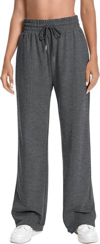 Sweatpants Women High Waist Straight Leg Womens Sweat Pants Pockets Drawstring Cotton Casual Pants in Kuwait