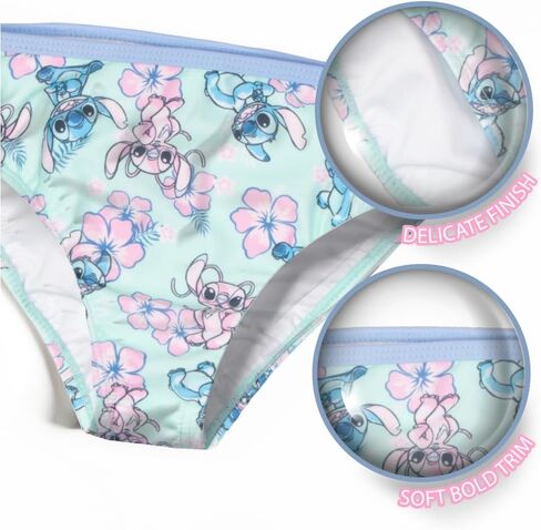 Disney Lilo & Stitch Girls 2-Piece Swimsuit Set, Long-Sleeved Rash Guard and Bikini Bottoms, Quick-Drying Swimwear for Kids in Saudi Arabia