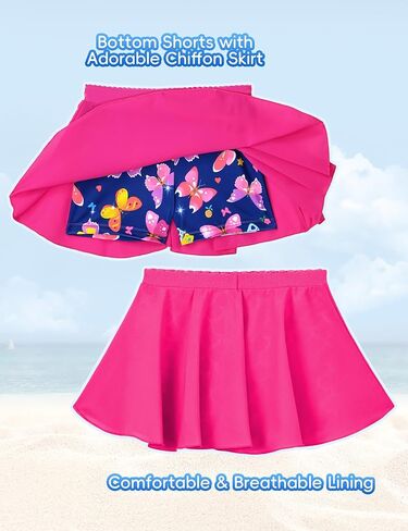 Snowheart Girls Rash Guard Swimsuit Set Long Sleeve Bathing Suit Two Piece 3-12 Years in Kuwait