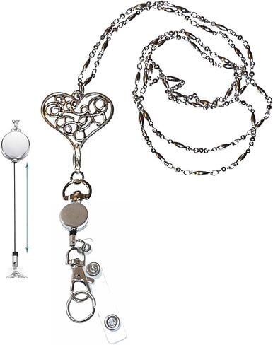 Breakaway Women's Lanyard Strong Stainless Steel Chain, Trendy ID Badge Card Holder Teacher Nurse Cruise Keys Keychain in Kuwait